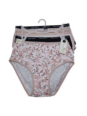 Laura Ashley Medium 5-Pack Cotton Spandex Panties Briefs Tag Free Womens